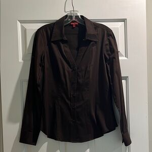Dark Brown Button-Up Shirt